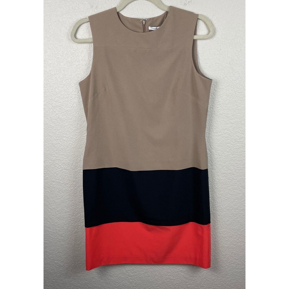 Diane Von Furstenberg DVF Shift Dress Size 4 Color Block Timeless Classic Career